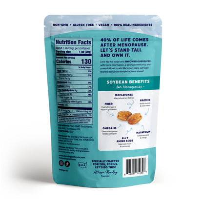 savory roasted edamame snack bowl offering plant based protein fiber rich ingredients and crunchy healthy vegan snack option