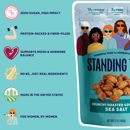 sea salt roasted soybeans protein packed made in the US support mood menopause support hormone balance fiber filled